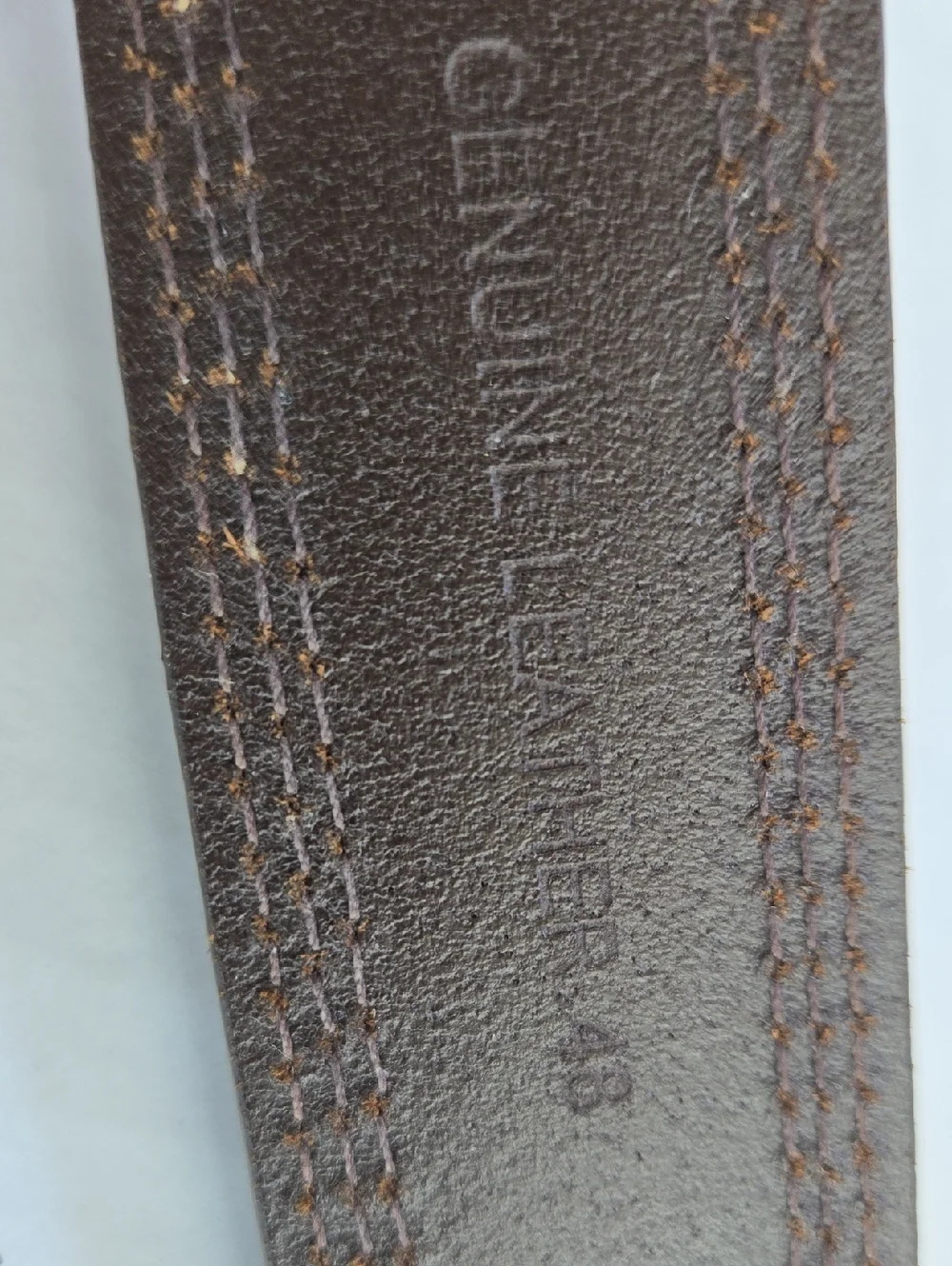 Carhartt Brown Leather Triple Stitch Belt, Size 48, Style #A0005507